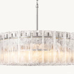 Lattice Contoured Glass Round Chandelier 48"
