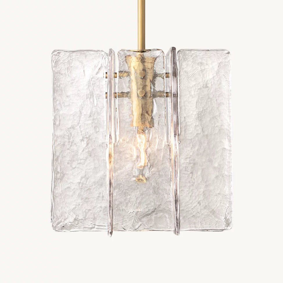 Lattice Contoured Glass Pendant Light