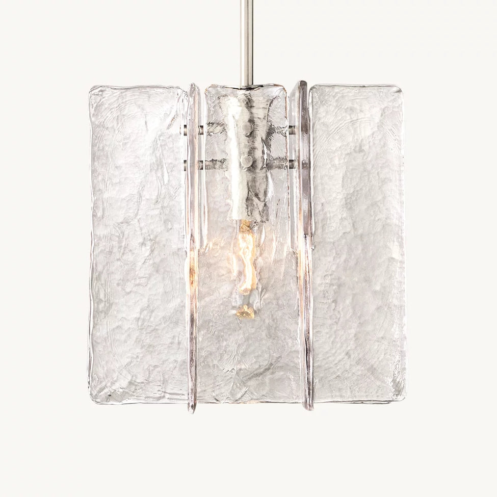 Lattice Contoured Glass Pendant Light