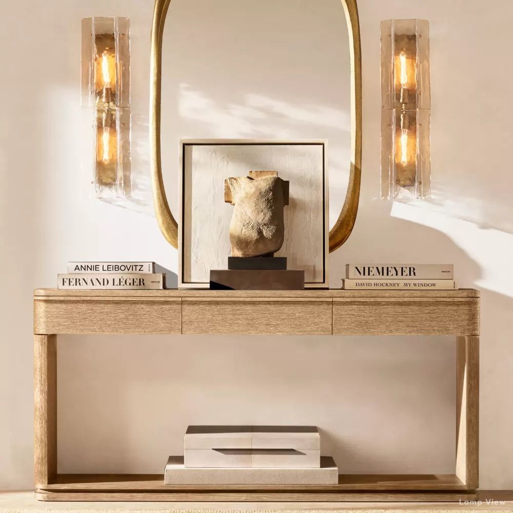 Lattice Contoured Glass Wall Sconce