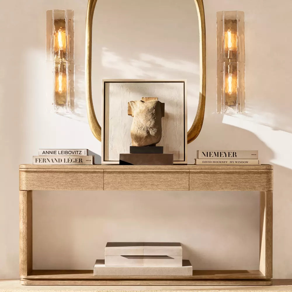 Lattice Contoured Glass Grand Wall Sconce