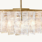 Lattice Contoured Glass Rectangular Chandelier 49"