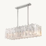 Lattice Contoured Glass Rectangular Chandelier 49"
