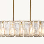 Lattice Contoured Glass Rectangular Chandelier 49"