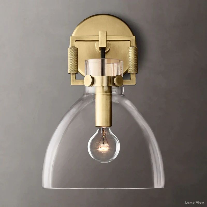 Machinist Glass Cloche Wall Sconce