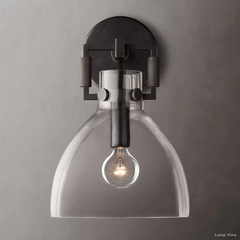 Machinist Glass Cloche Wall Sconce