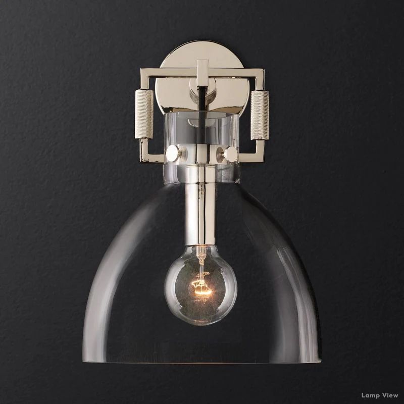 Machinist Glass Cloche Wall Sconce