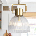 Machinist Prismatic Glass Pendant Light