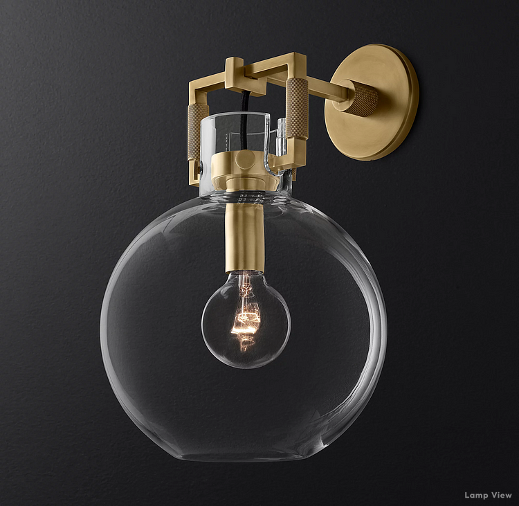 Machinist Glass Globe Wall Sconce