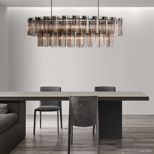 Delsie Fluted Striking Oval Chandelier