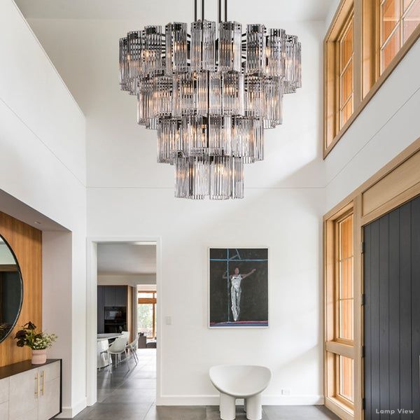 Delsie Grooved Glass Round Chandelier