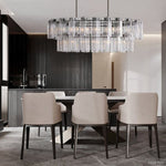 Delsie Grooved Glass Oval Chandelier