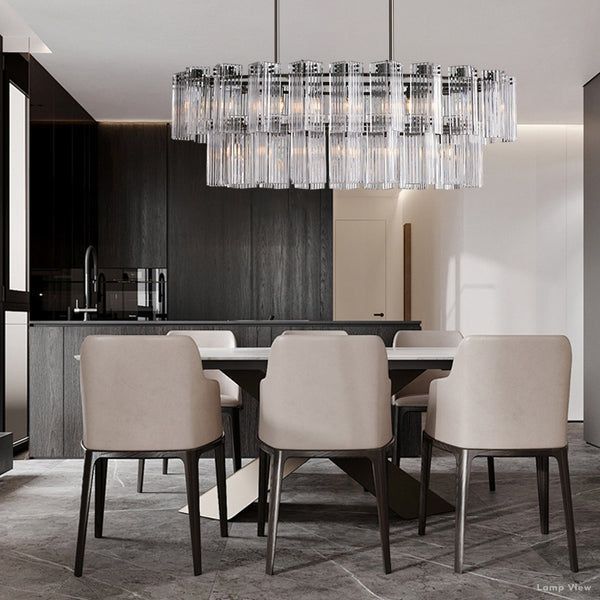 Delsie Fluted Striking Oval Chandelier