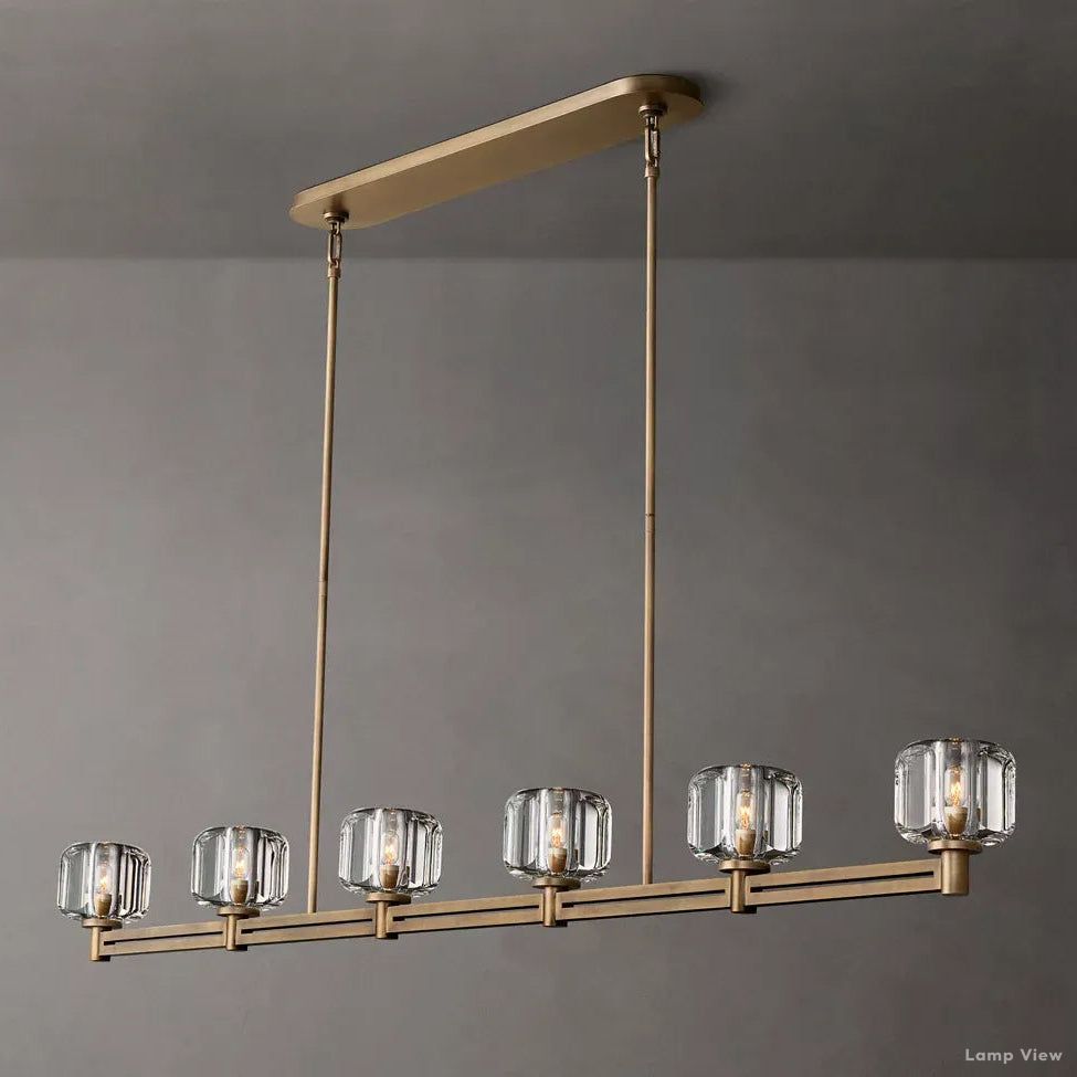 Demaret Modern Crystal Linear Chandelier 72"