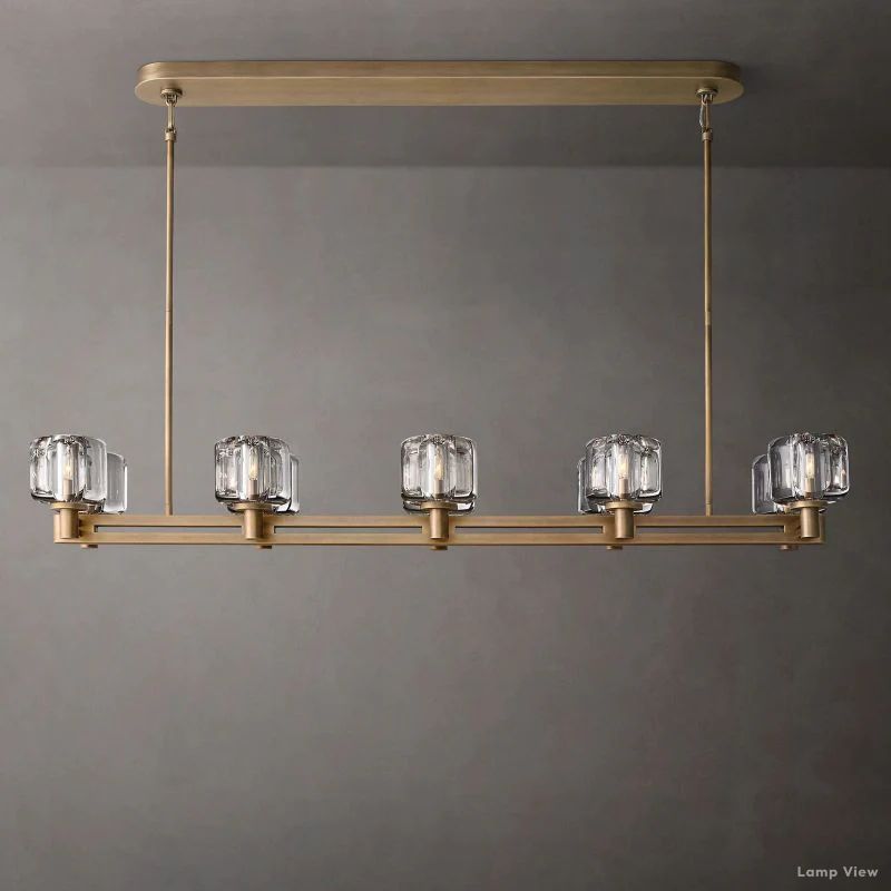 Demaret Modern Crystal Double Linear Chandelier 54"