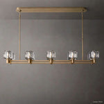 Demaret Modern Crystal Double Linear Chandelier 54"