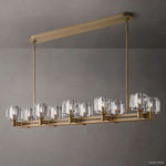 Demaret Modern Crystal Double Linear Chandelier 54"