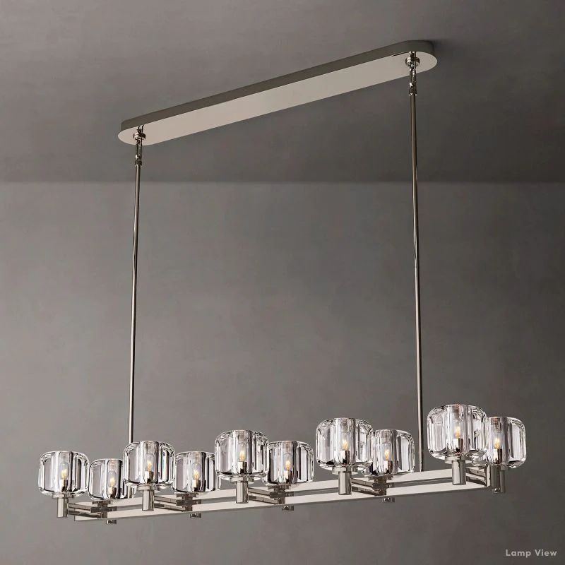 Demaret Modern Crystal Double Linear Chandelier 54"