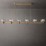 Demaret Modern Crystal Double Linear Chandelier 72"