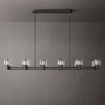 Demaret Modern Crystal Double Linear Chandelier 72"
