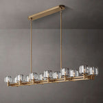 Demaret Modern Crystal Double Linear Chandelier 72"