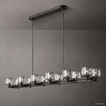 Demaret Modern Crystal Double Linear Chandelier 72"