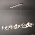 Demaret Modern Crystal Double Linear Chandelier 72"