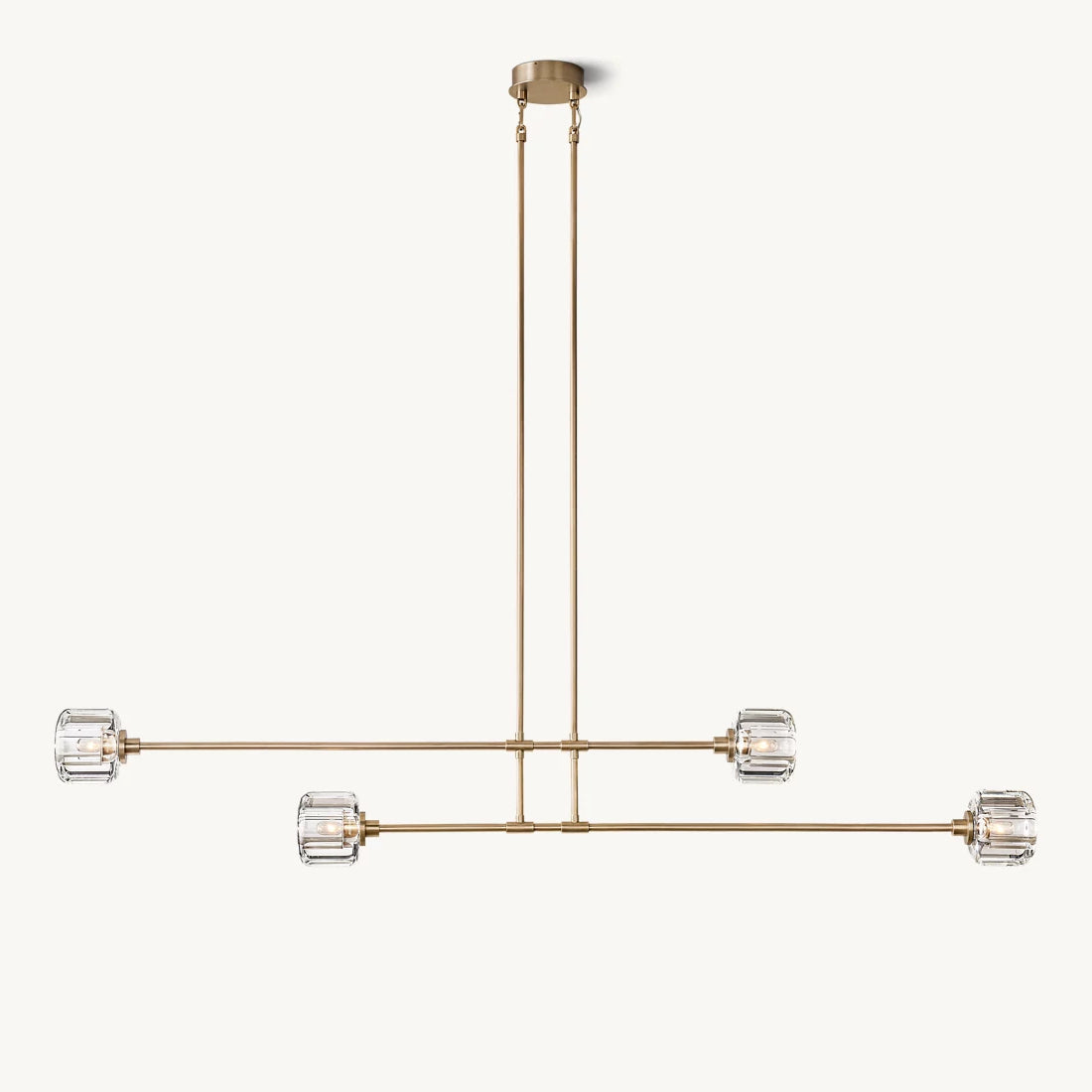 Demaret Modern Crystal Mobile Linear Chandelier 54"