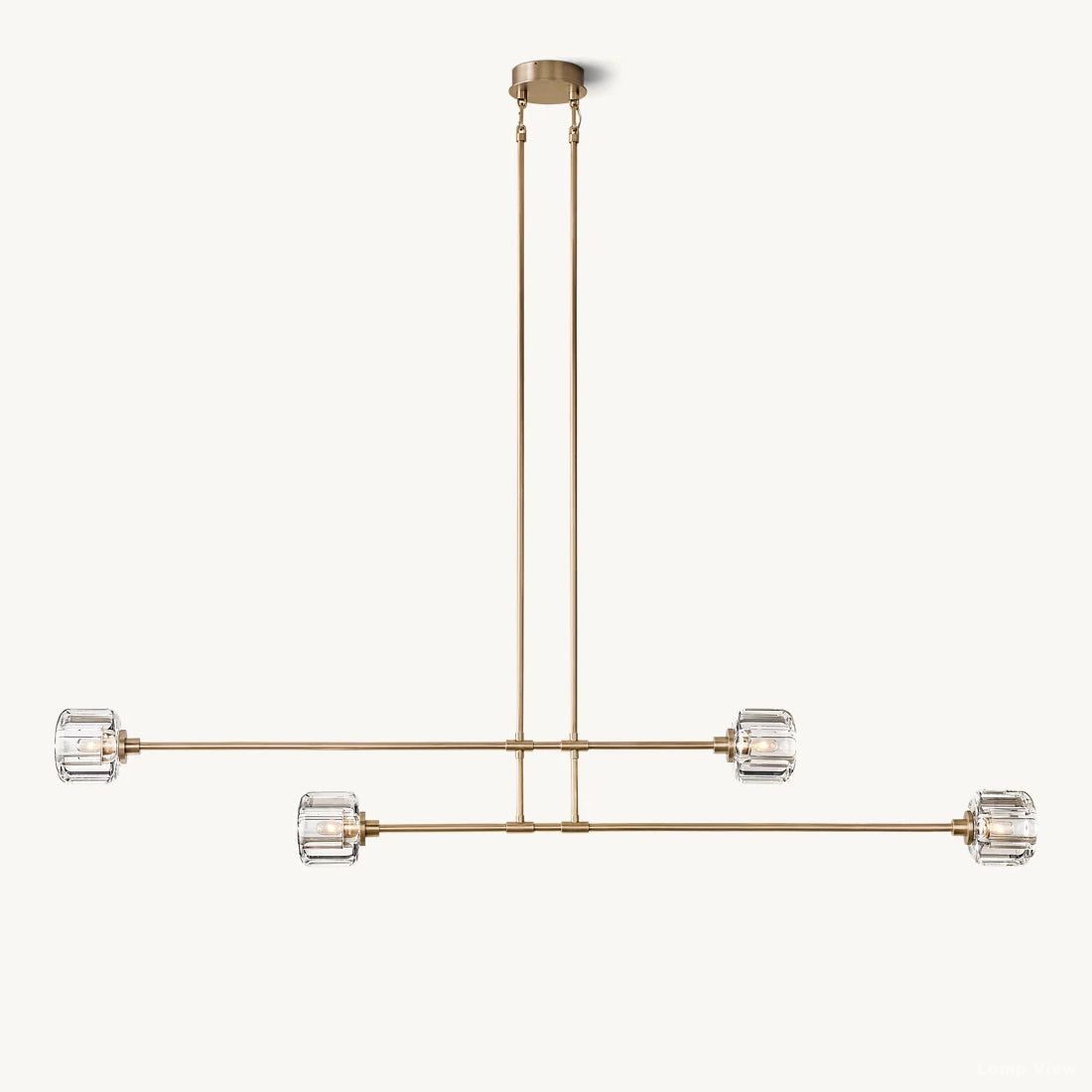 Demaret Modern Crystal Mobile Linear Chandelier 72"