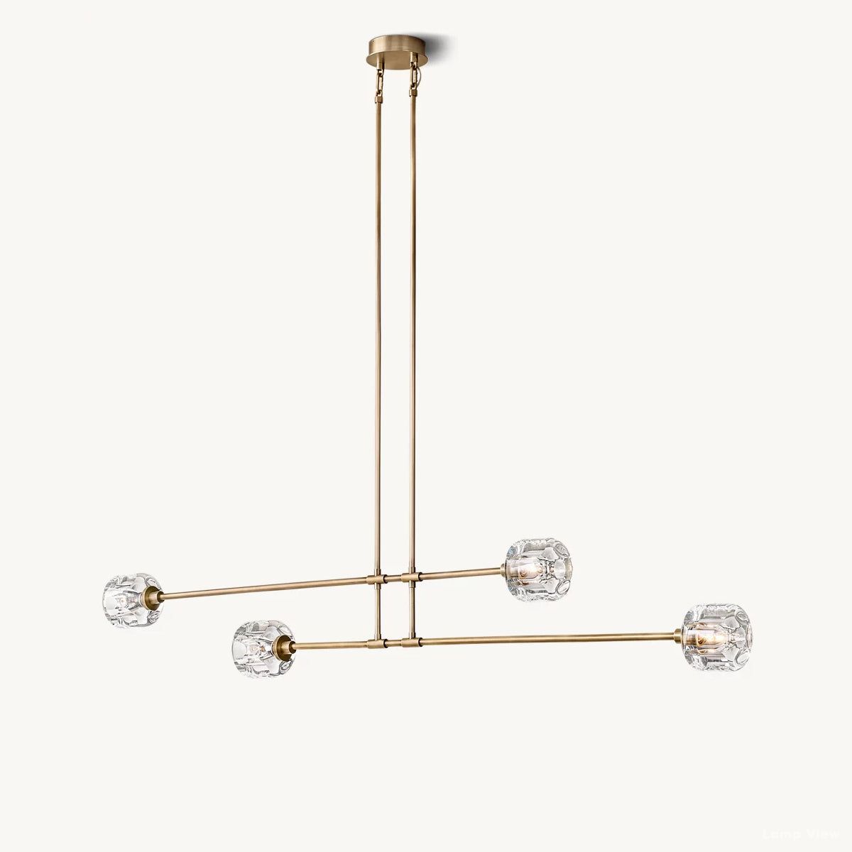 Demaret Modern Crystal Mobile Linear Chandelier 72"