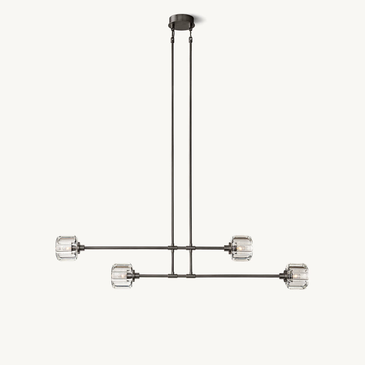 Demaret Modern Crystal Mobile Linear Chandelier 54"