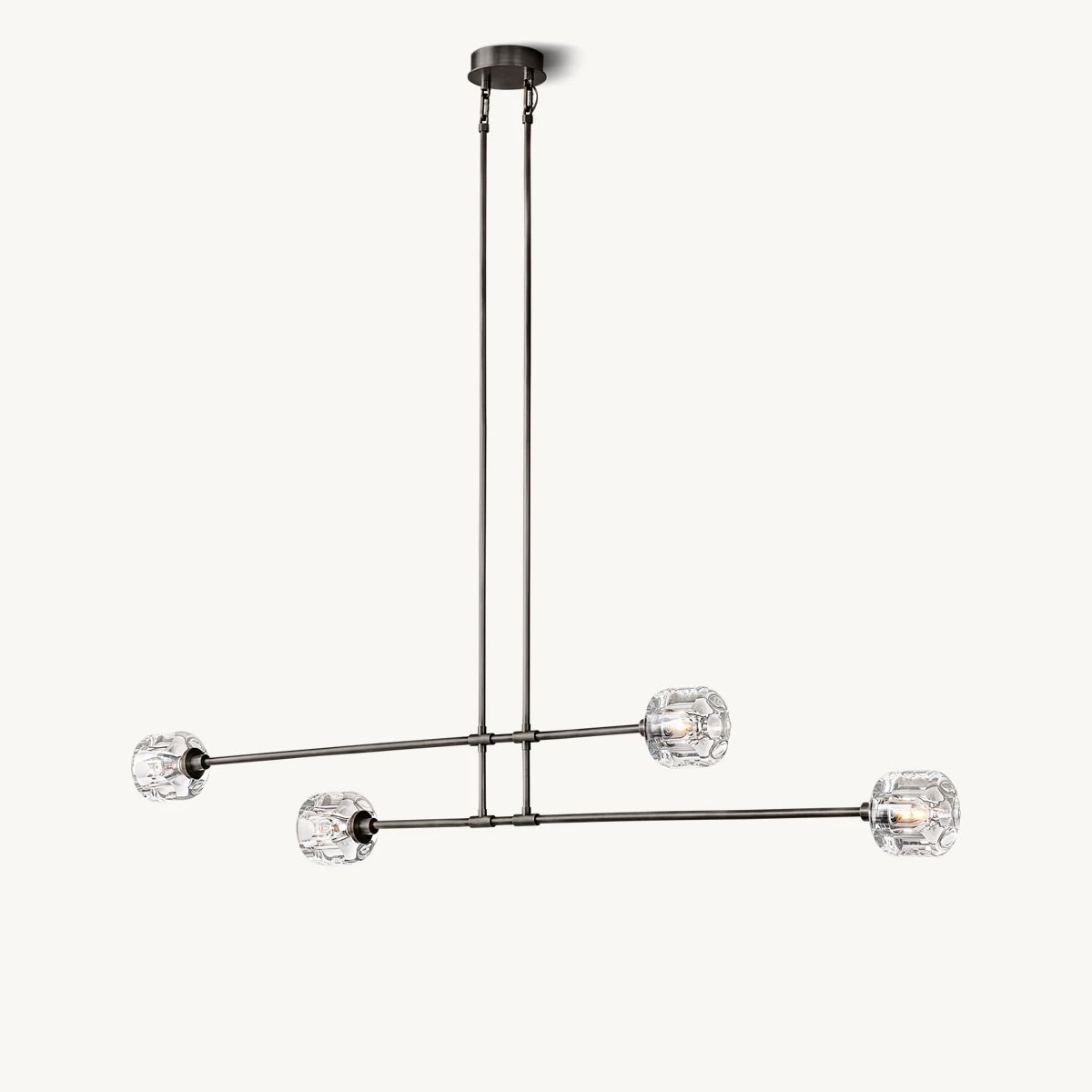 Demaret Modern Crystal Mobile Linear Chandelier 54"