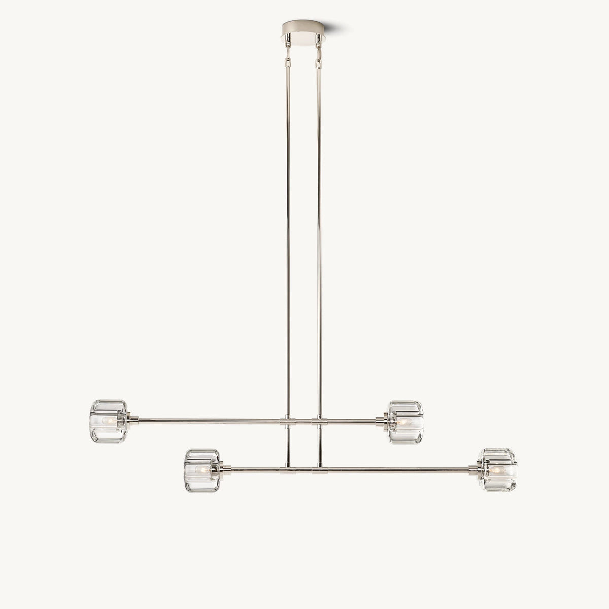 Demaret Modern Crystal Mobile Linear Chandelier 54"