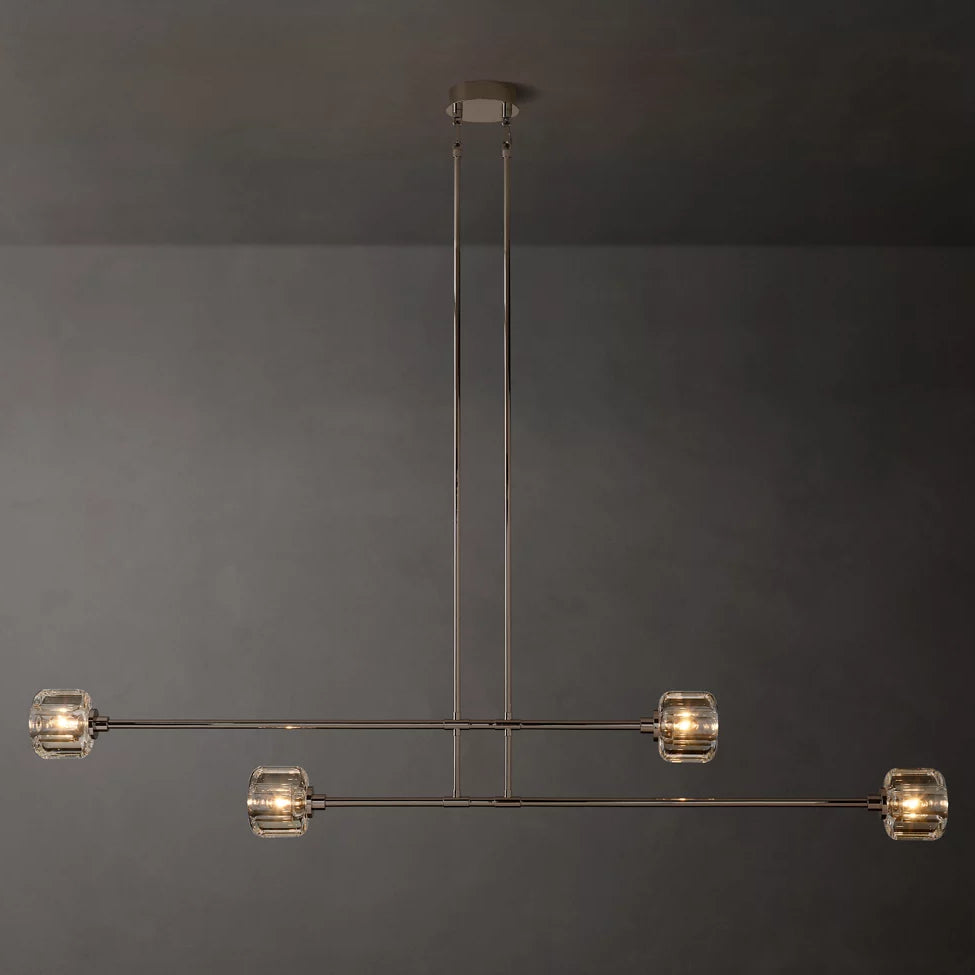 Demaret Modern Crystal Mobile Linear Chandelier 54"