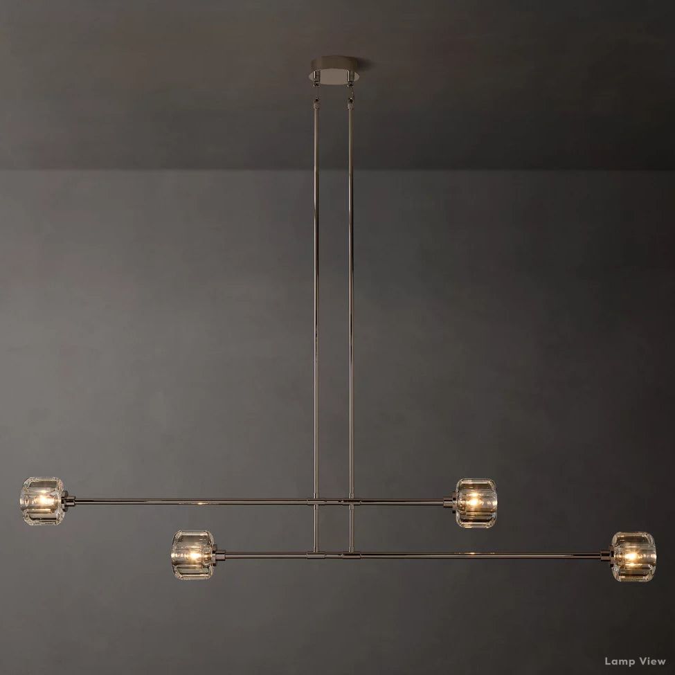 Demaret Modern Crystal Mobile Linear Chandelier 72"