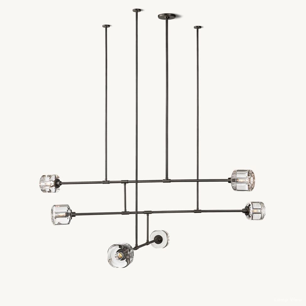 Demaret Modern Crystal Mobile Round Chandelier 62"