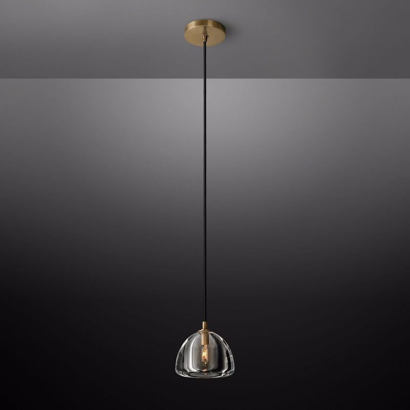 Hemisphere Domed Crystal Pendant Light