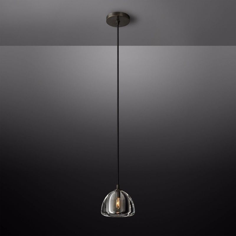 Hemisphere Domed Crystal Pendant Light
