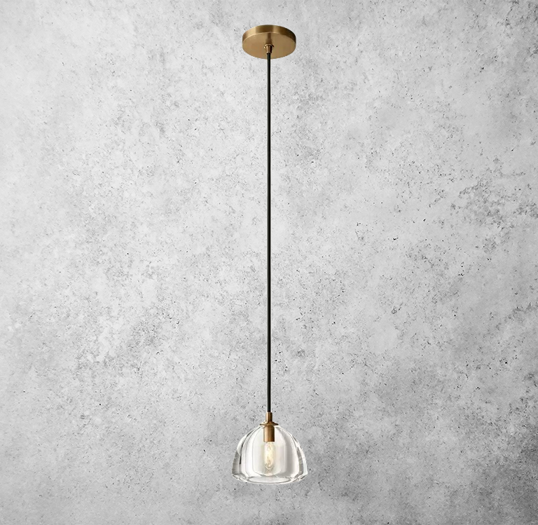 Hemisphere Domed Crystal Pendant Light