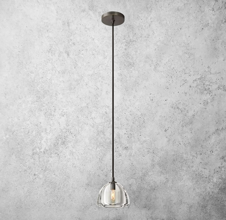 Hemisphere Domed Crystal Pendant Light