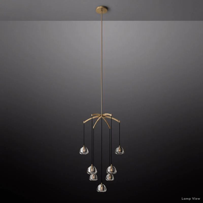 Hemisphere Domed Crystal Round Chandelier 36"