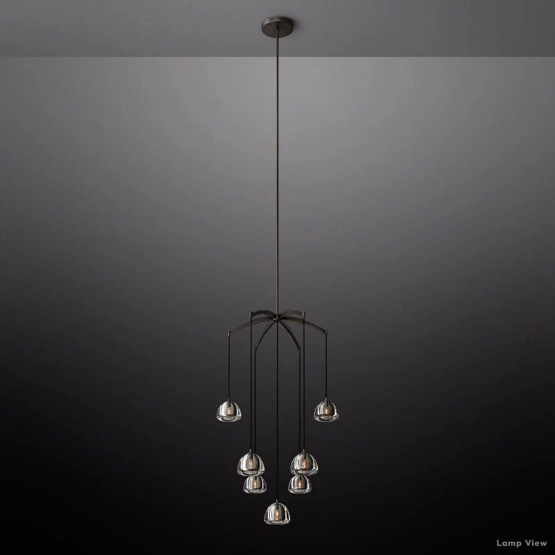 Hemisphere Domed Crystal Round Chandelier 36"