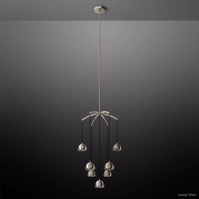 Hemisphere Domed Crystal Round Chandelier 36"