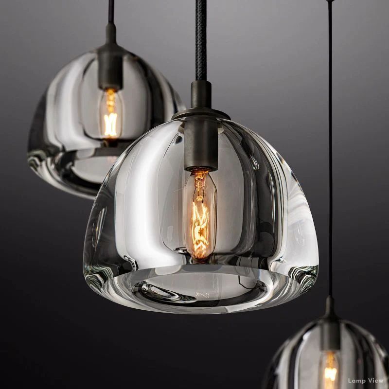 Hemisphere Domed Crystal Round Chandelier 36"