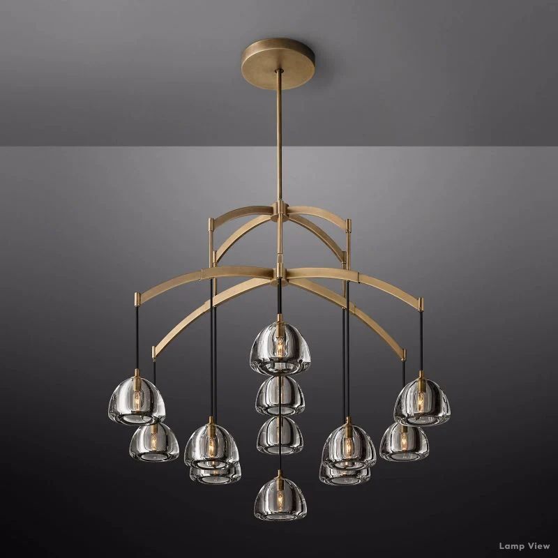 Hemisphere Domed Crystal Round Chandelier 48"
