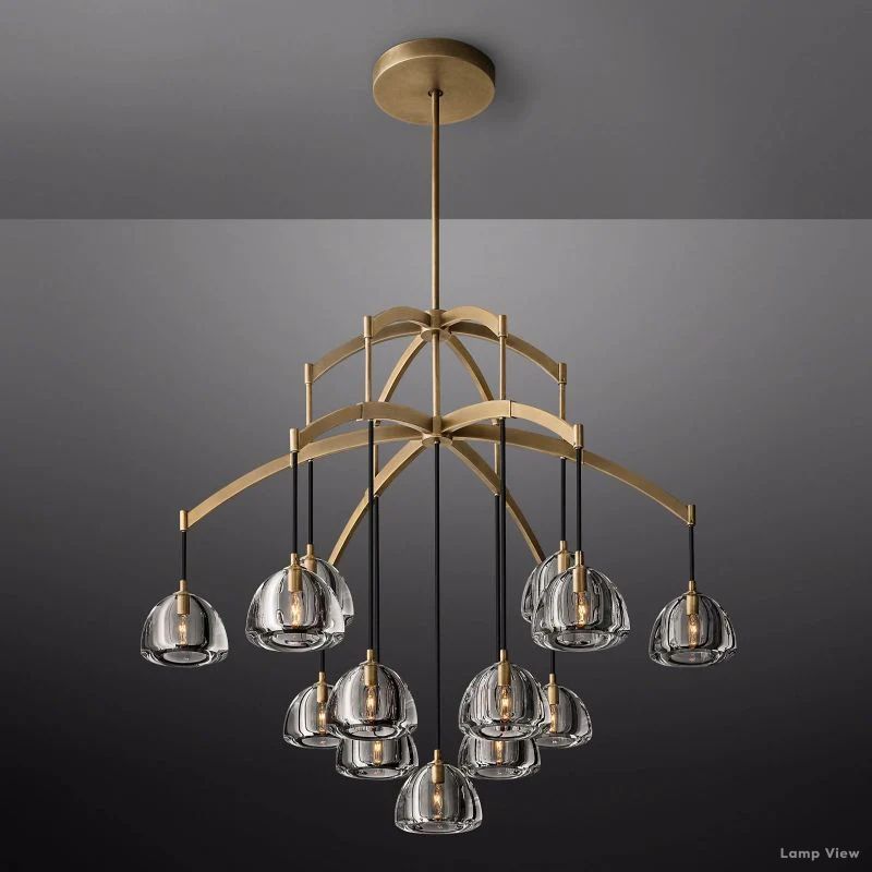 Hemisphere Domed Crystal Round Chandelier 48"