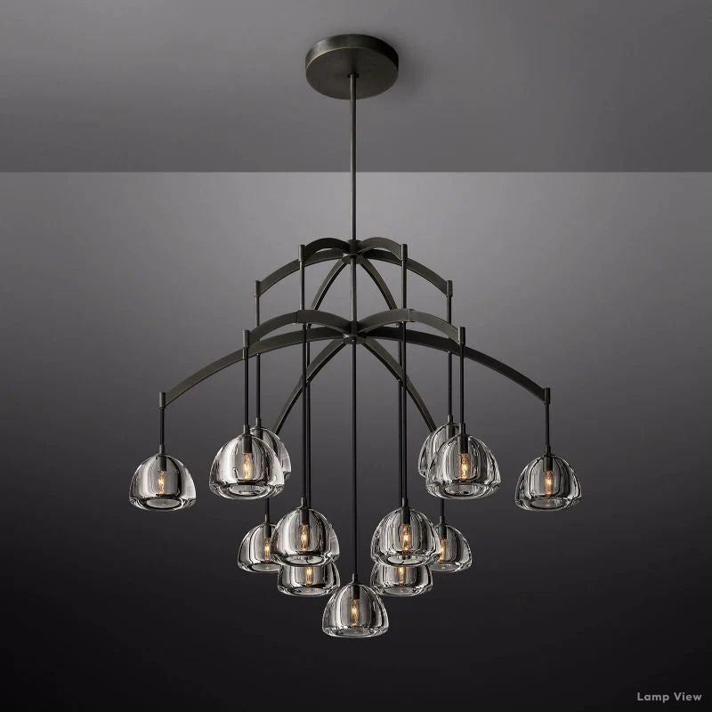 Hemisphere Domed Crystal Round Chandelier 48"
