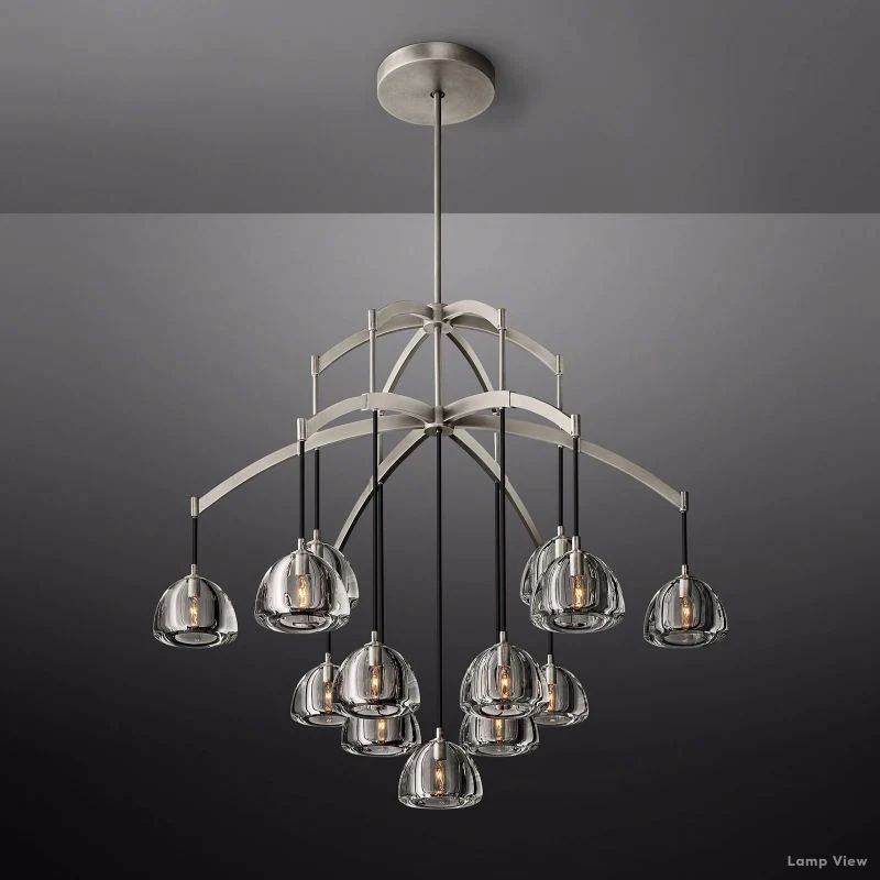 Hemisphere Domed Crystal Round Chandelier 48"