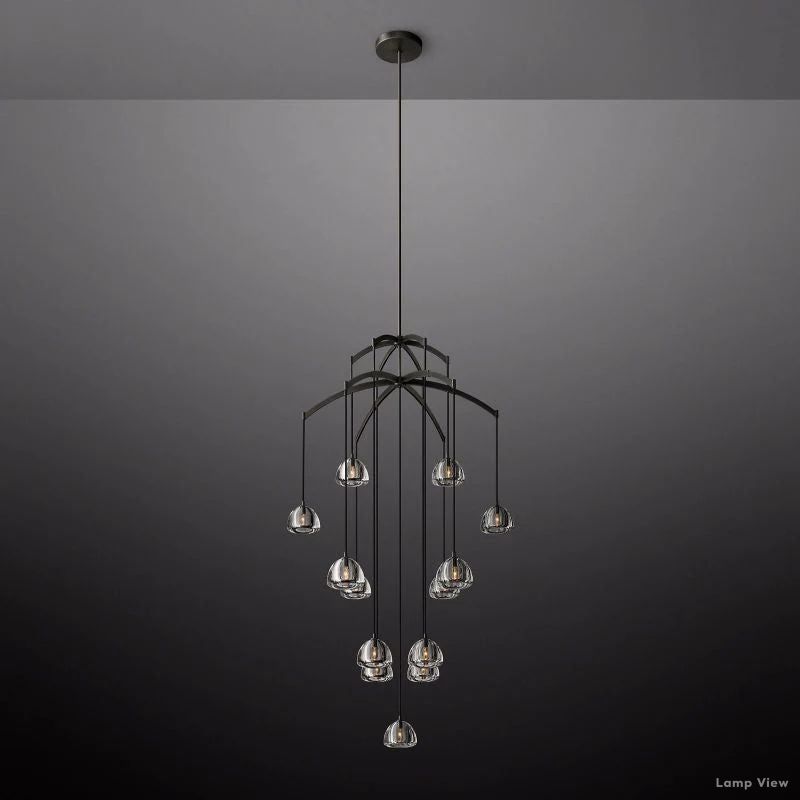 Hemisphere Domed Crystal Round Chandelier 48"
