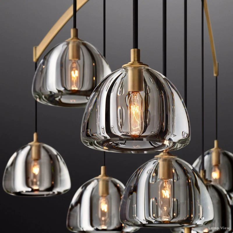 Hemisphere Domed Crystal Round Chandelier 48"